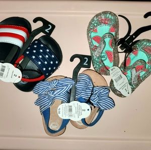 Sz 2 Baby Sandals 5 Pair